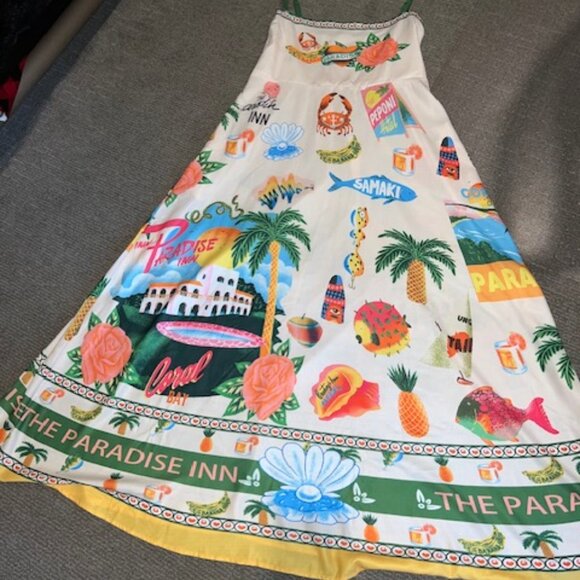 Beautiful Alemais Look-Alike Maxi Dress in Size M, Fitted Bust & Maxi Skirt - Picture 1 of 7